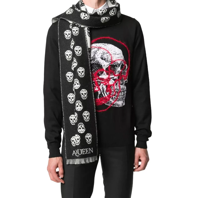 ALEXANDER MCQUEEN 拼色中性围巾 624425-4200Q-1078 商品