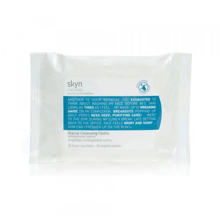 商品skyn ICELAND|Glacial Cleansing Cloths with Biospheric Complex,价格¥112,第1张图片