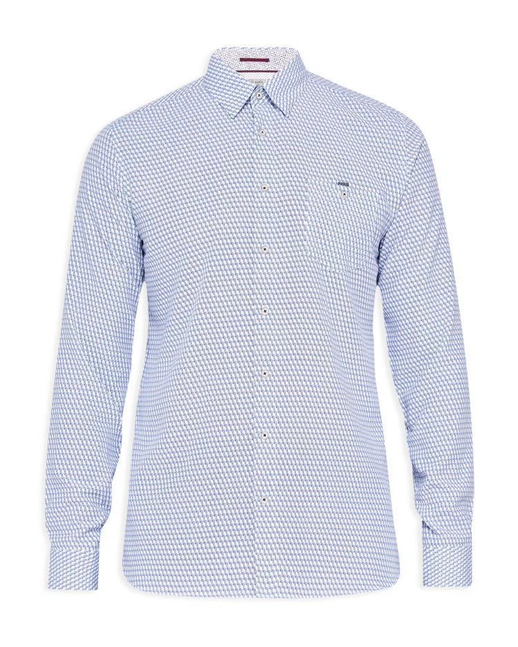 商品Ted Baker London|Ted Baker Wyne Polynosic Geo Print Regular Fit Button-Down Shirt,价格¥800,第3张图片详细描述