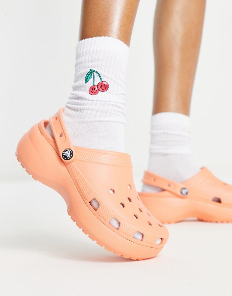 Crocs classic platform clogs in papaya商品第1张图片规格展示