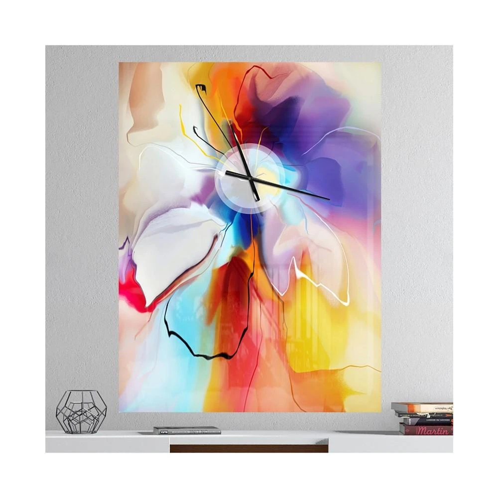 商品Design Art|Designart Oversized Floral Metal Wall Clock,价格¥1518,第2张图片详细描述