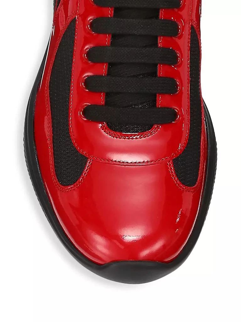 商品Prada|America's Cup Patent Leather & Technical Fabric Sneakers,价格¥6329,第4张图片详细描述