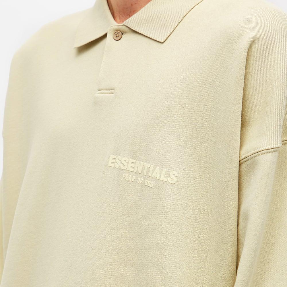 商品Essentials|Fear of God ESSENTIALS Logo Long Sleeve Polo - Wheat,价格¥706,第7张图片详细描述