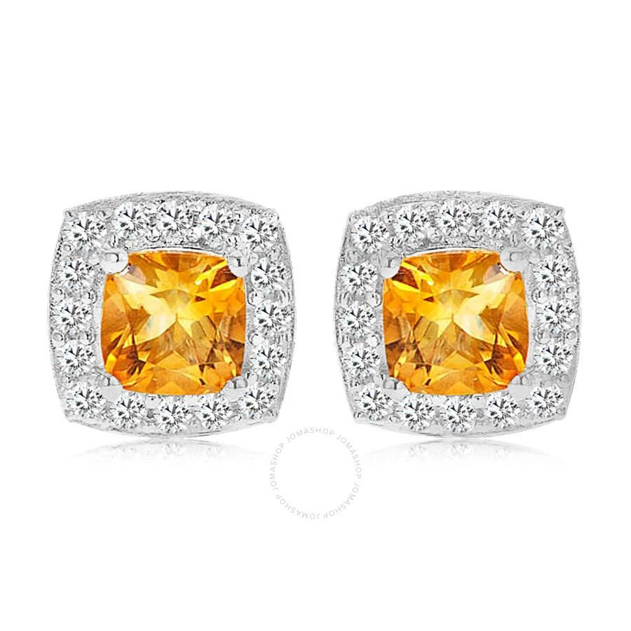 商品Diamondmuse|Citrine and Created White Sapphire Sterling Silver Earrings,价格¥372,第1张图片