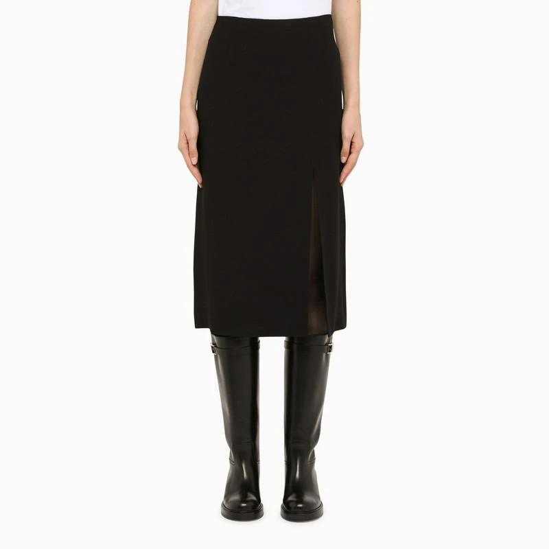 商品RED Valentino|Black knee length skirt with slit,价格¥1033,第1张图片