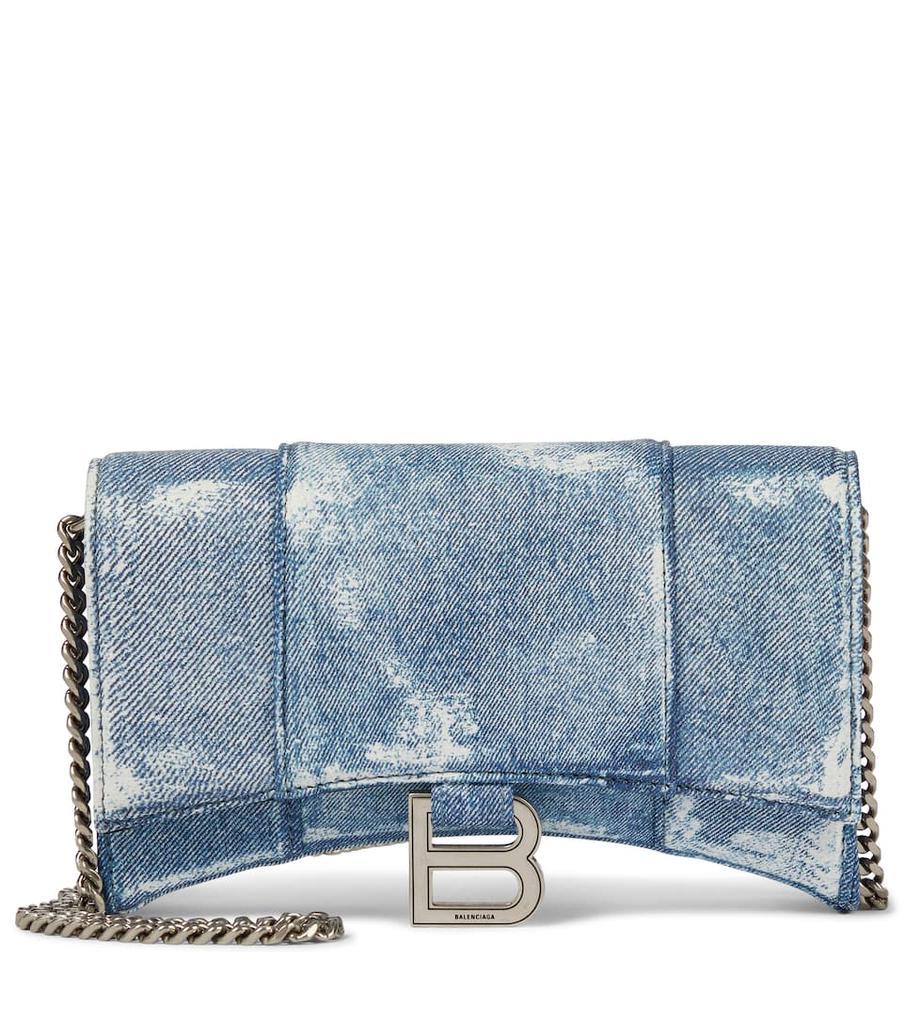 商品Balenciaga|Hourglass leather wallet on chain,价格¥9353,第1张图片