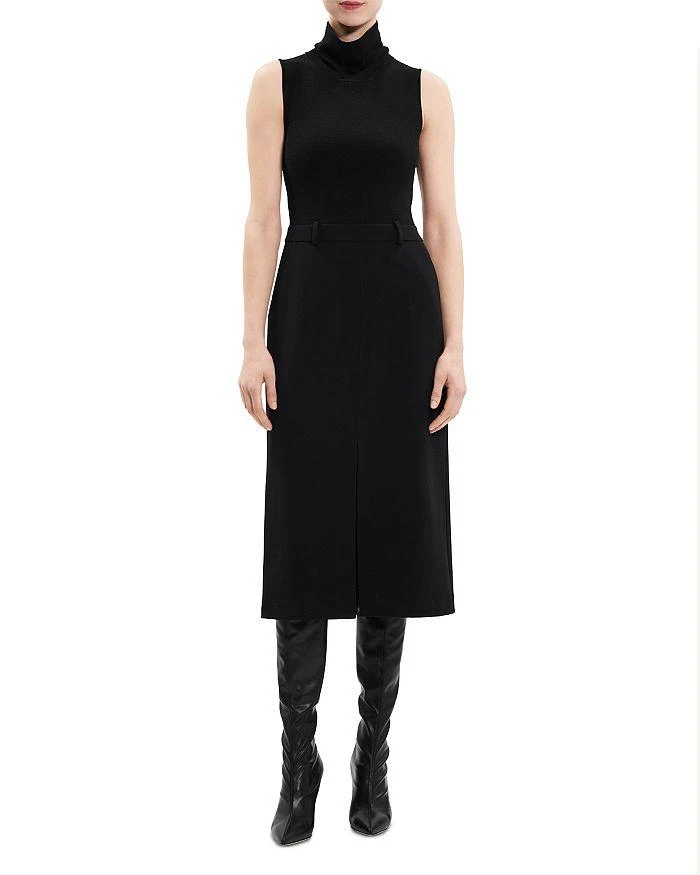 商品Theory|Funnel Neck Mixed Media Midi Dress,价格¥1224,第1张图片