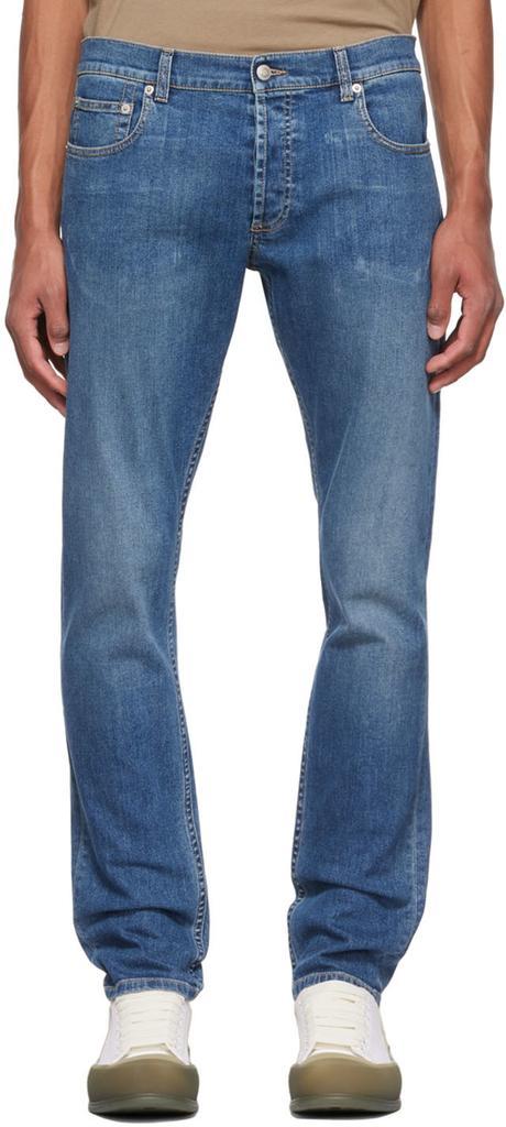 商品Alexander McQueen|Blue Graffiti Jeans,价格¥5875,第1张图片