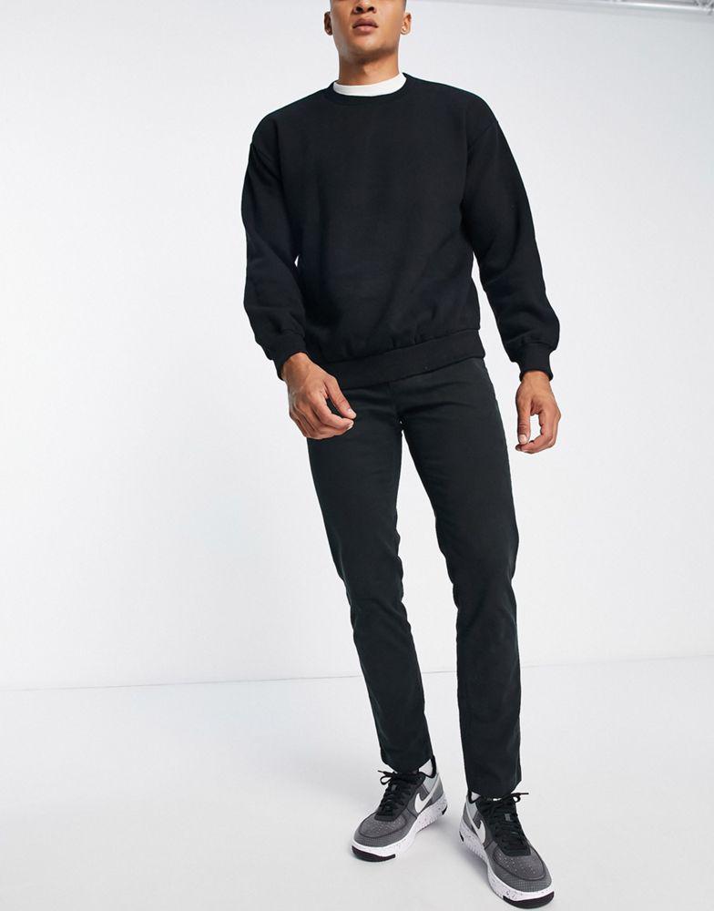 商品Calvin Klein|Calvin Klein slim fit garment dyed chinos with belt in black,价格¥883,第5张图片详细描述