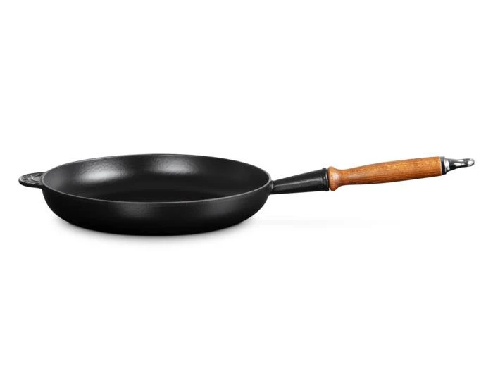 商品Le Creuset|Poêle 28cm en fonte émaillée noire avec manche en bois,价格¥1590,第1张图片