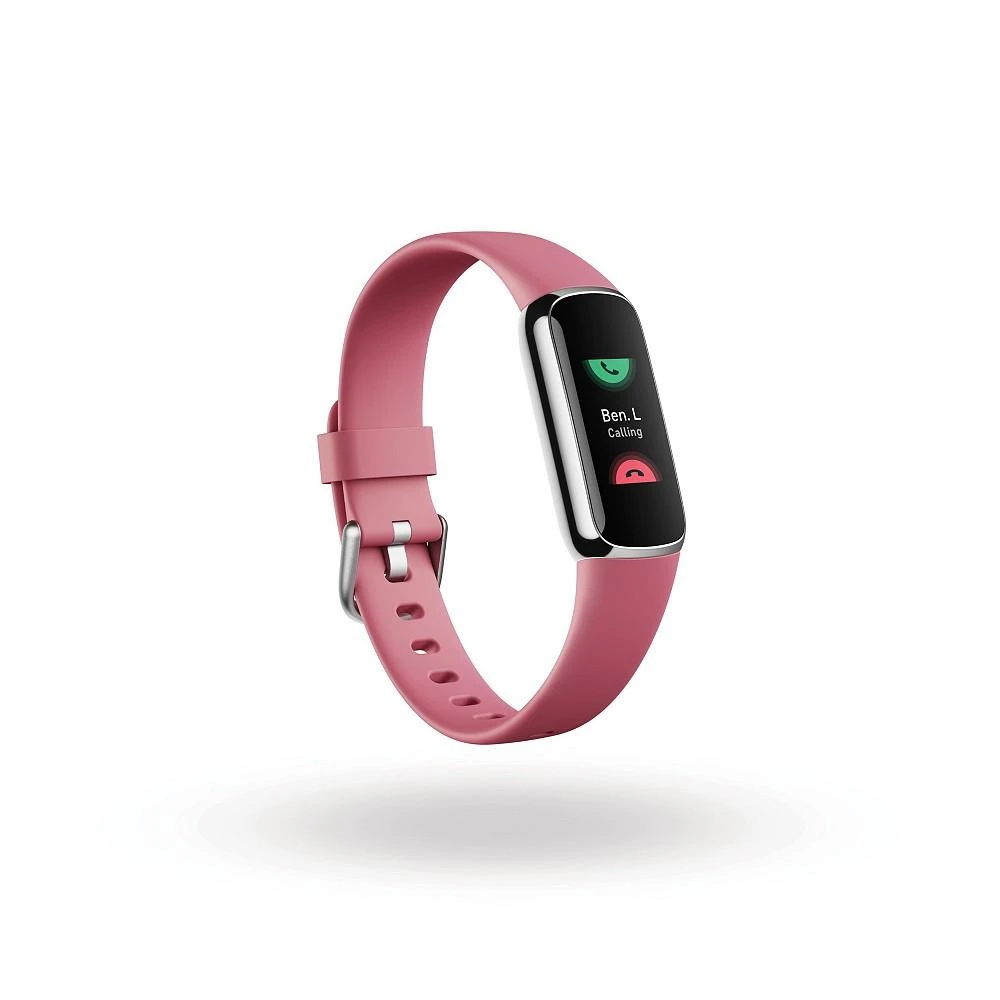 商品Fitbit|Luxe Fitness Tracker in Platinum with Orchid Wrist Band,价格¥746,第3张图片详细描述