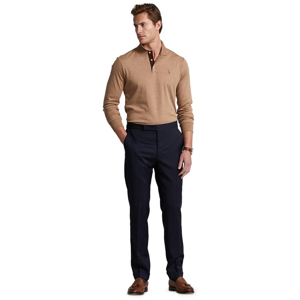 男士经典版型长袖柔软棉质 Polo 衫商品第2张图片规格展示