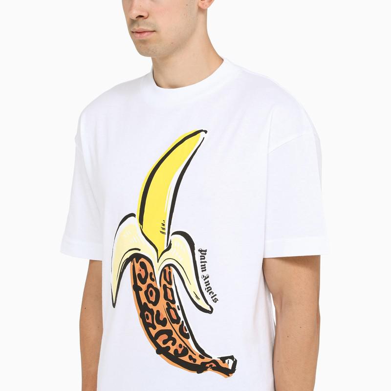 White t-shirt with a Banana print商品第5张图片规格展示