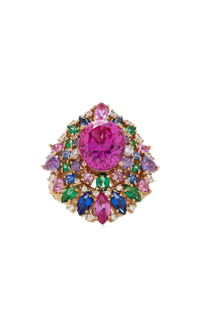 商品Anabela Chan|Anabela Chan - Peacock Mirage 18K Yellow Gold Vermeil Multi-Gem Ring - Multi - US 7 - Moda Operandi - Gifts For Her,价格¥17680,第1张图片