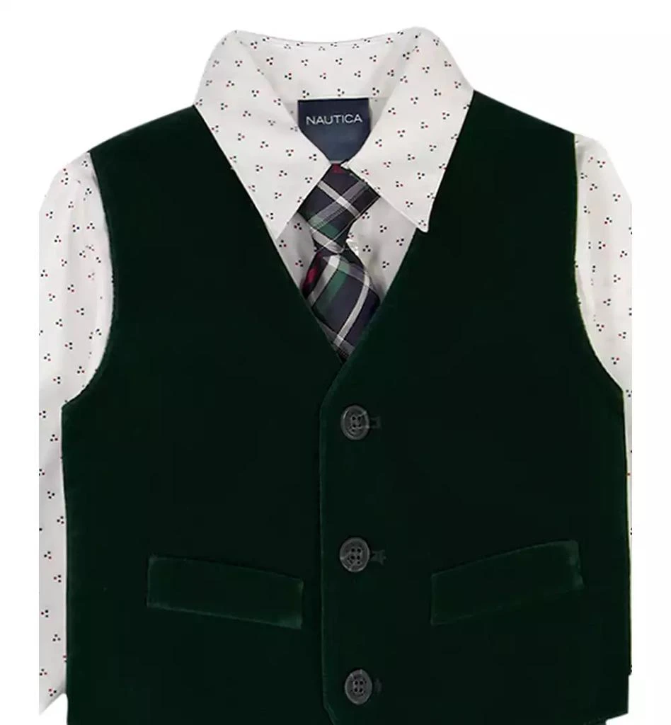 商品Nautica|Baby Boys 4-Piece Green Velvet Duo Vest Set,价格¥442,第3张图片详细描述