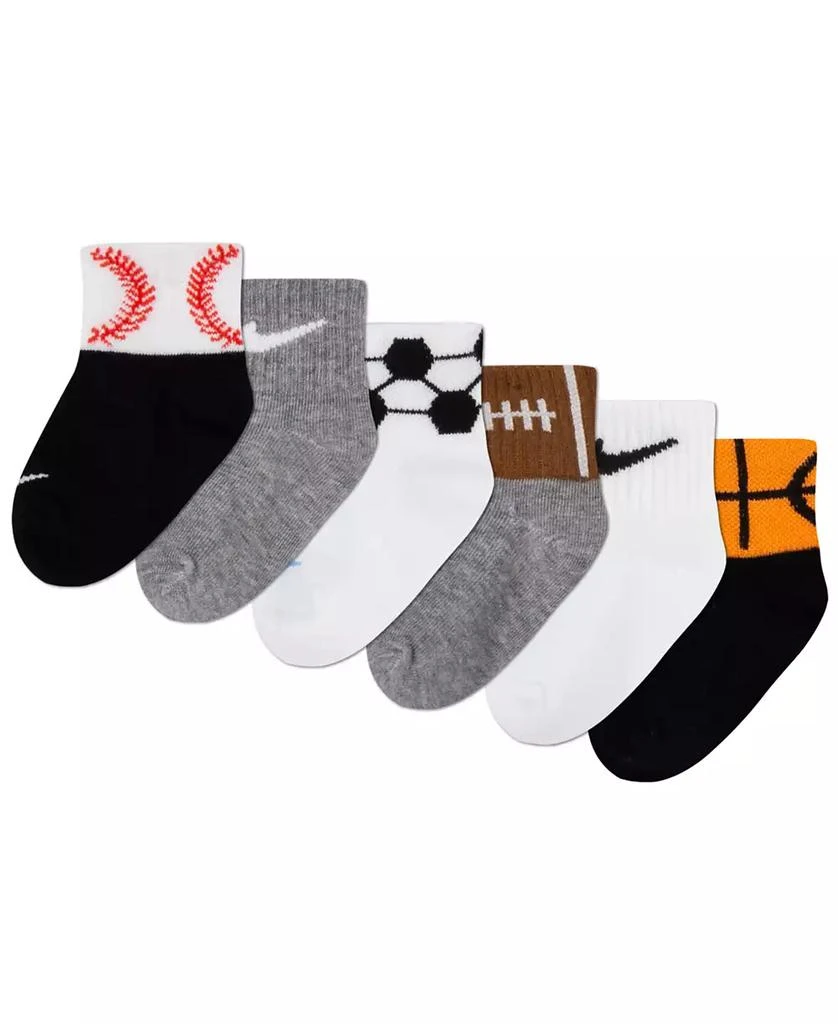 商品NIKE|Baby Boys Swoosh Sport Balls Socks, Pack of 6,价格¥72,第1张图片