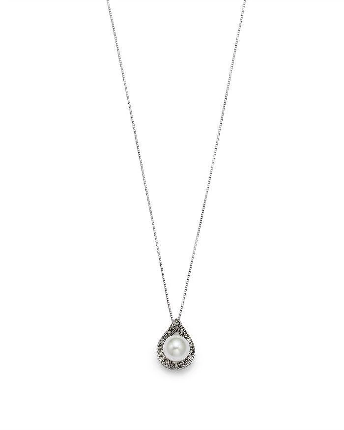 商品Bloomingdale's|Cultured Akoya Pearl Pendant Necklace with Diamonds, 17.5",价格¥4500,第5张图片详细描述