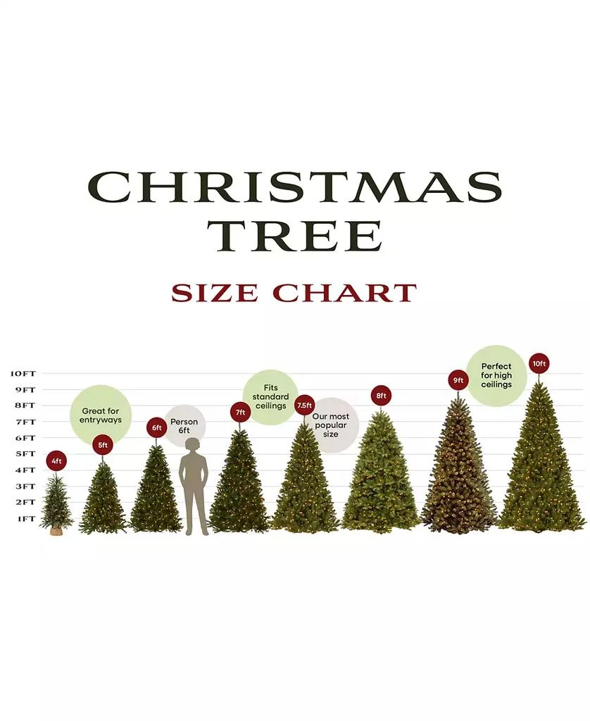 商品National Tree Company|National Tree 6.5' Feel Real Downswept Douglas Fir Pencil Slim Tree with 300 Clear Lights,价格¥2349,第5张图片详细描述