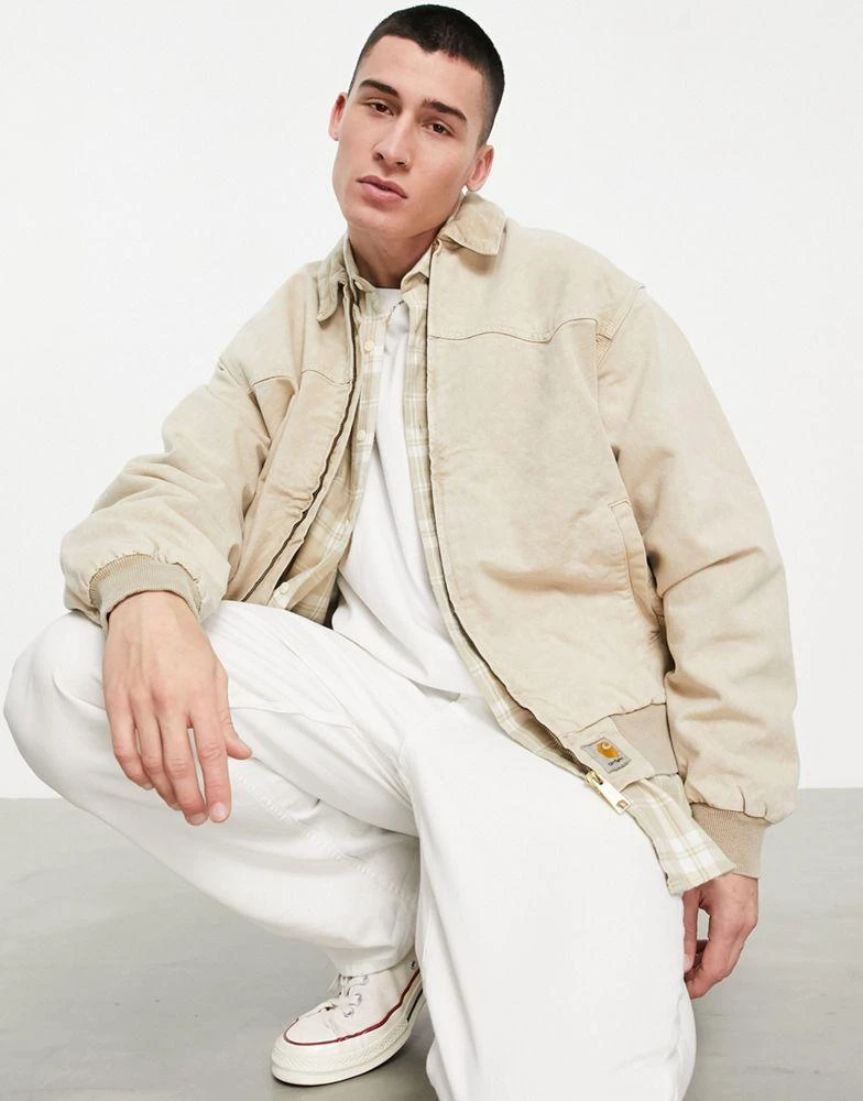 商品Carhartt|男式 santa fe 水洗棕色夹克,价格¥968,第1张图片
