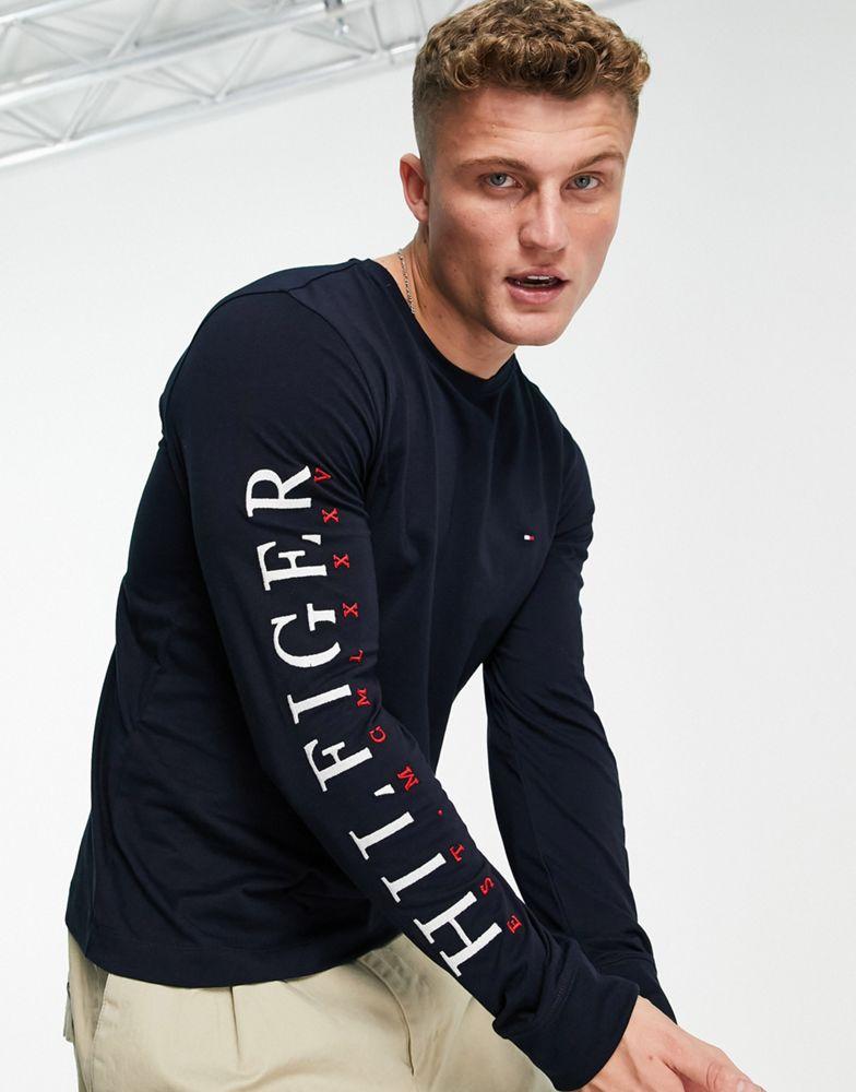 Tommy Hilfiger long sleeve t-shirt in navy商品第1张图片规格展示