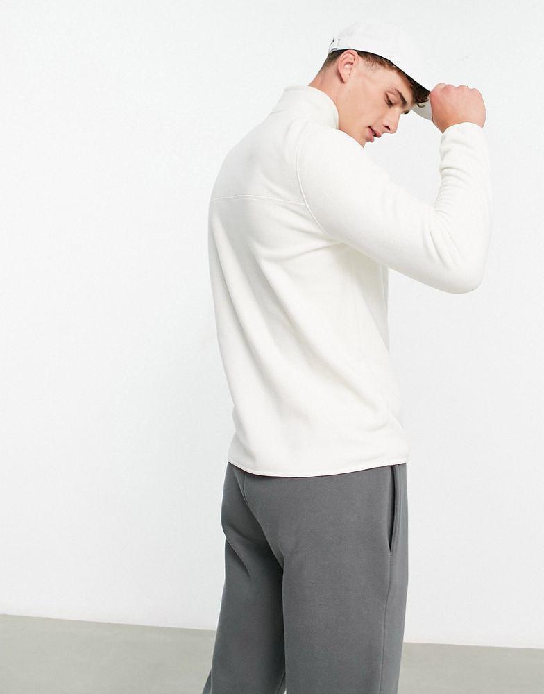 商品ASOS|ASOS DESIGN half zip sweatshirt in grey polar fleece,价格¥203,第4张图片详细描述