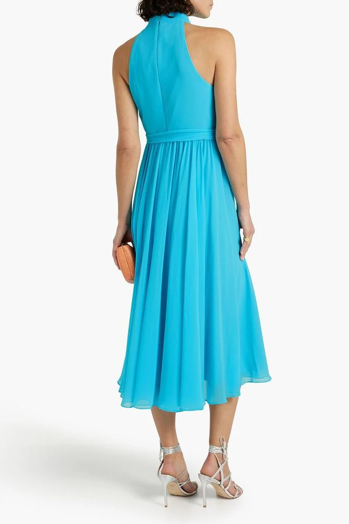 商品Badgley Mischka|Belted pleated chiffon midi dress,价格¥1073,第3张图片详细描述