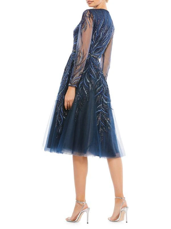 商品Mac Duggal|Embellished Tea Length Cocktail Dress,价格¥2699,第2张图片详细描述