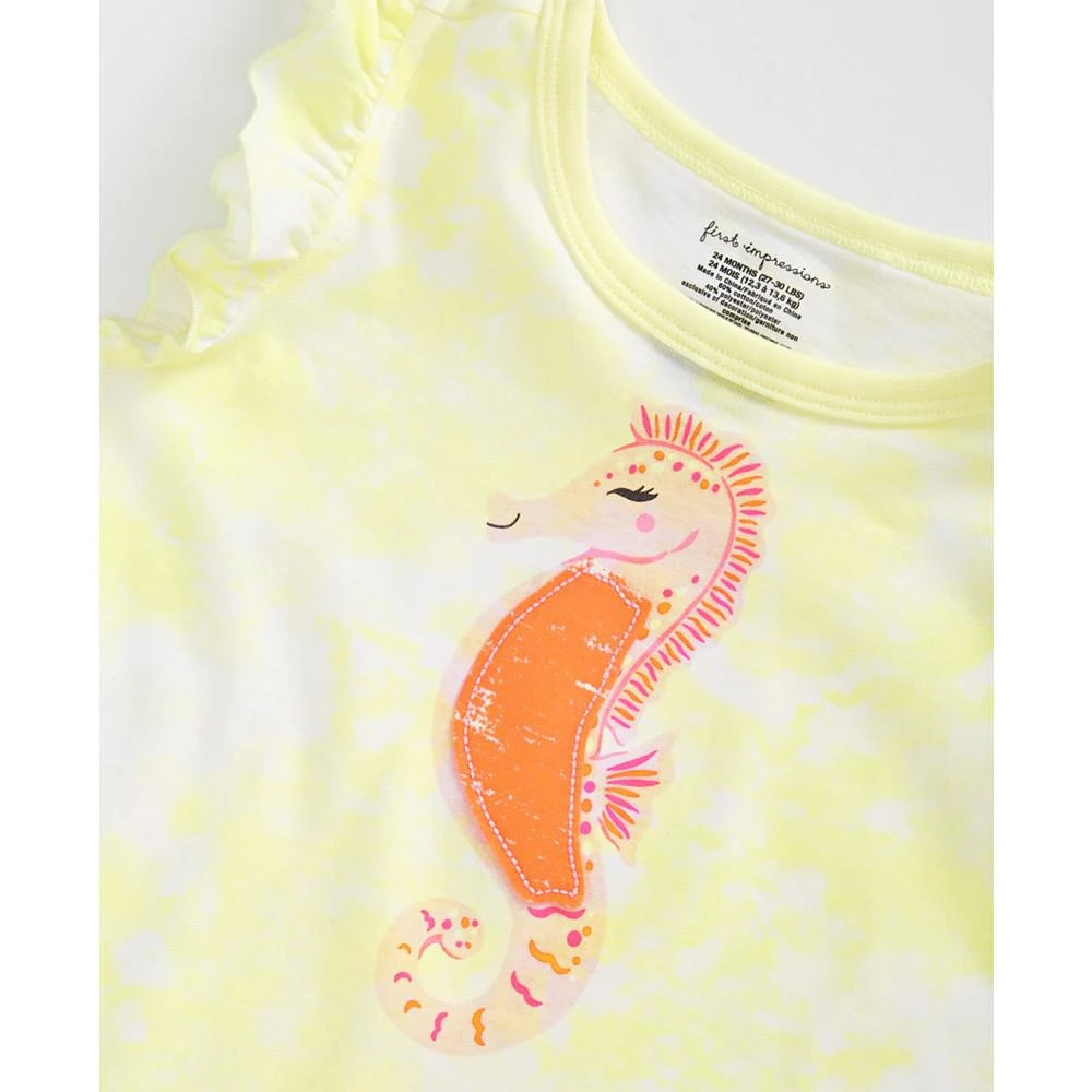 商品First Impressions|Baby Girls Seahorse T-Shirt, Created for Macy's,价格¥15,第3张图片详细描述