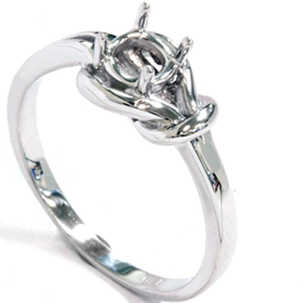 商品Pompeii3|14K White Gold Knot Solitaire Engagement Ring Setting,价格¥2579,第1张图片