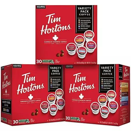 商品Tim Hortons|Tim Hortons K-Cup Coffee Pods, Variety Pack, 90 ct.,价格¥349,第1张图片