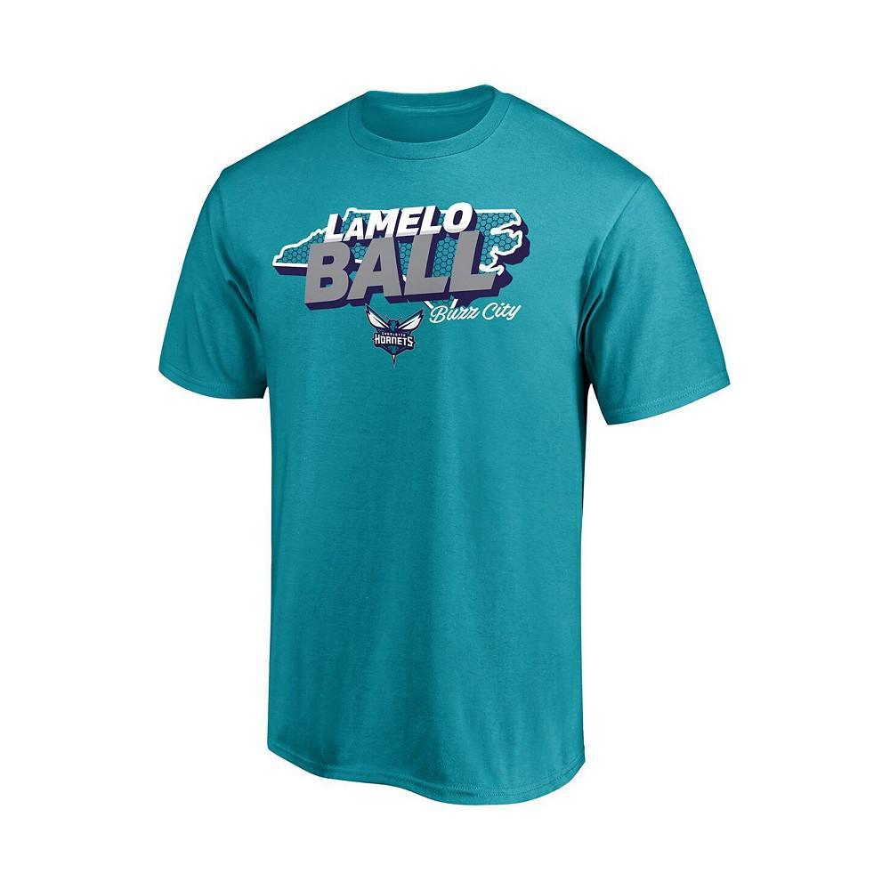 商品Fanatics|Men's LaMelo Ball Teal Charlotte Hornets Hometown T-shirt,价格¥194,第4张图片详细描述