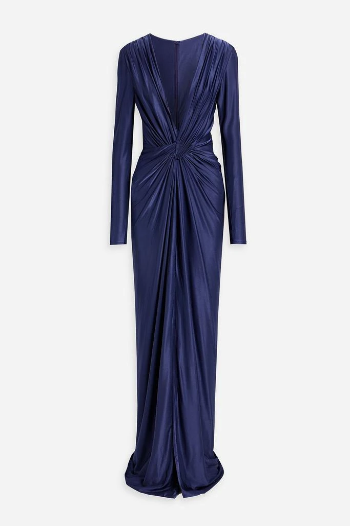 COSTARELLOS | Twist-front satin-jersey gown