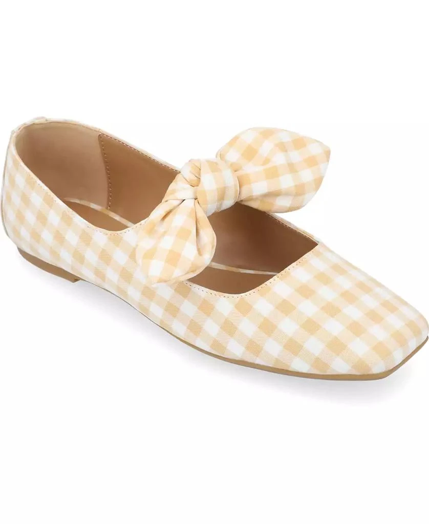 商品Journee Collection|Women's Seralinn Bow Square Toe Flats,价格¥209,第1张图片