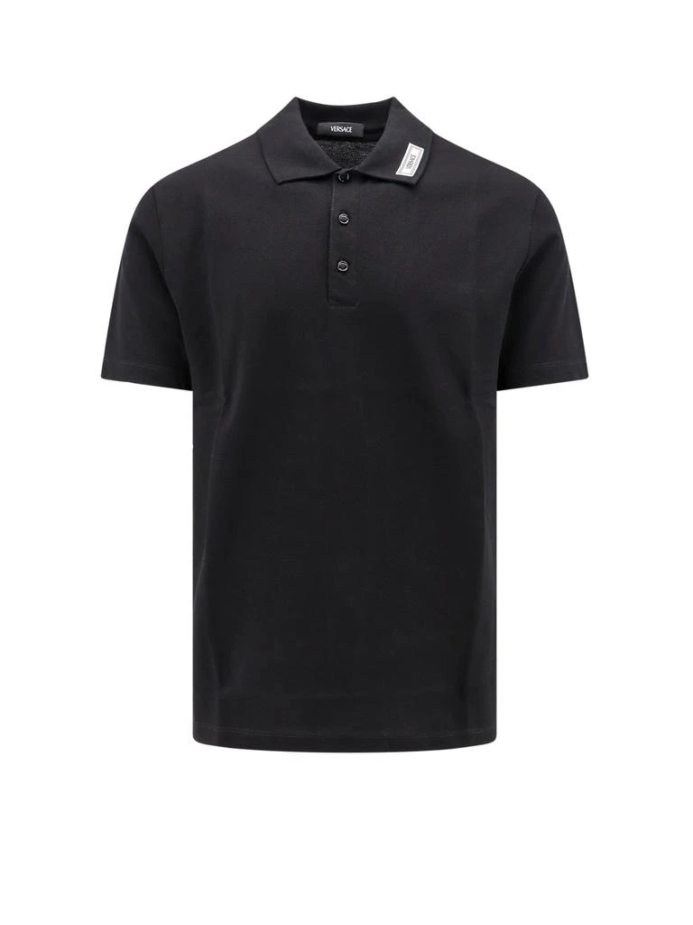 商品Versace|Cotton shirt polo with logoed label,价格¥3001,第1张图片