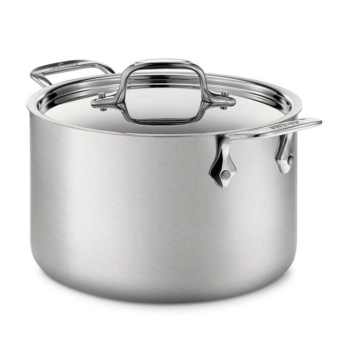 商品All-Clad|d5 Stainless Brushed Steel 4-Quart Soup Pot with Lid,价格¥1503,第1张图片