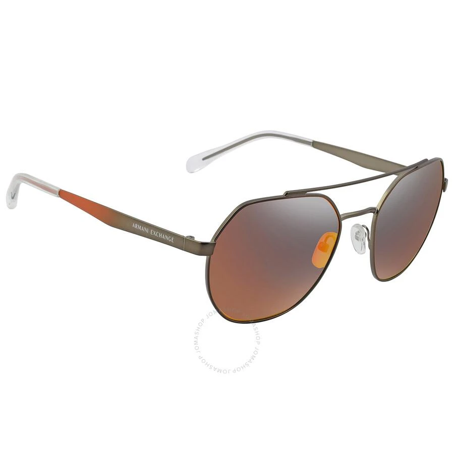 商品Armani Exchange|Dark Gray Mirrored Red/Yellow Pilot Men's Sunglasses AX2041S 60016Q 56,价格¥335,第2张图片详细描述