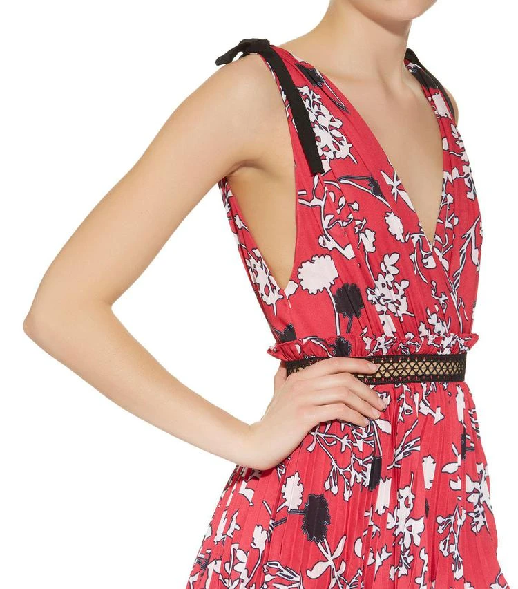 商品Self Portrait|Floral Tie Shoulder Midi Dress,价格¥1423,第4张图片详细描述