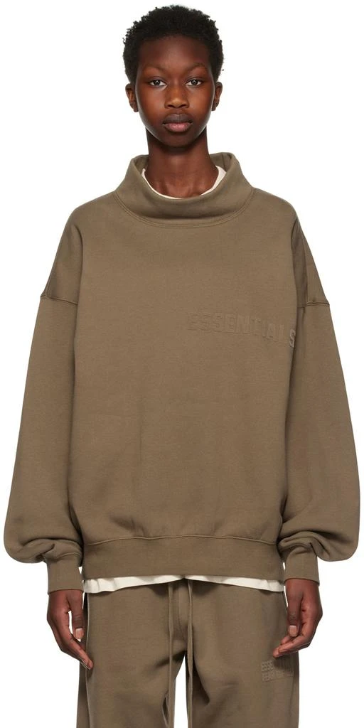 商品Essentials|Brown Mock Neck Sweatshirt,价格¥347,第1张图片