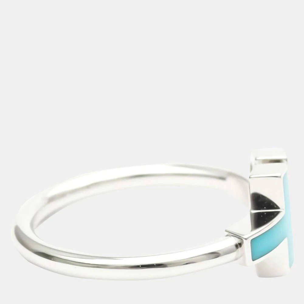 商品[二手商品] Tiffany & Co.|Tiffany & Co. T Wire Band 18K White Gold Diamond Turquoise Ring EU 53,价格¥14779,第2张图片详细描述