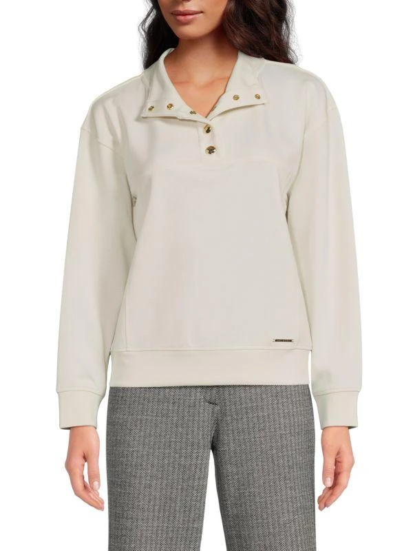 商品HALSTON|Quarter Snap-Front Pullover,价格¥554,第1张图片