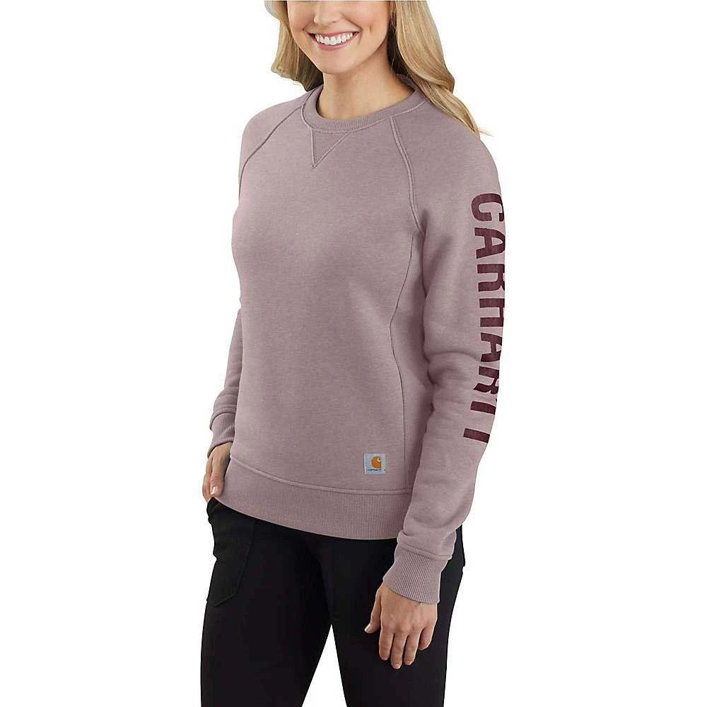 Carhartt Women's Relaxed Fit Midweight Crewneck Block Logo Sleeve Graphic Sweatshirt 商品