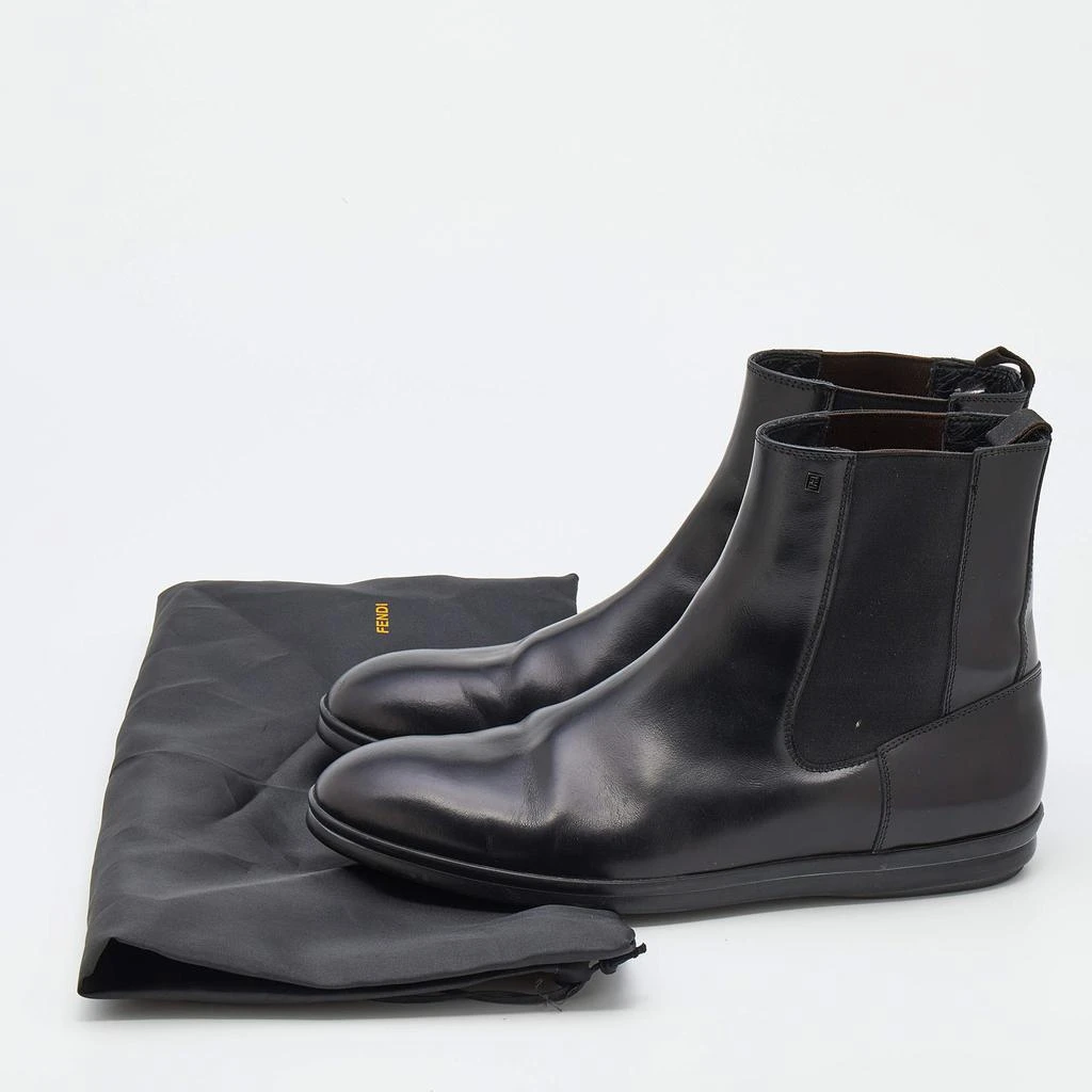 Fendi Black Leather FF Chelsea Boots Size 41.5 商品