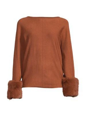 商品Saks Fifth Avenue|Faux Fur Cuff Sweater,价格¥150,第3张图片详细描述