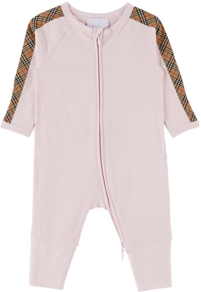 商品Burberry|Baby Pink Check Three-Piece Set,价格¥1811,第1张图片