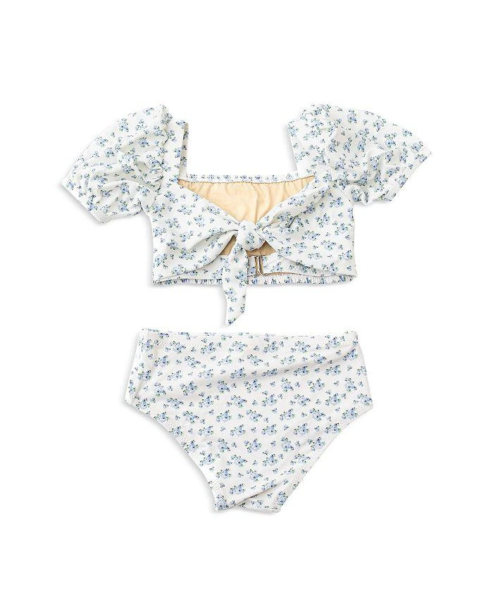 商品Shade Critters|Girls' Cottage Floral Smocked Puff Sleeved Two Piece Swimsuit - Little Kid, Big Kid,价格¥418,第2张图片详细描述