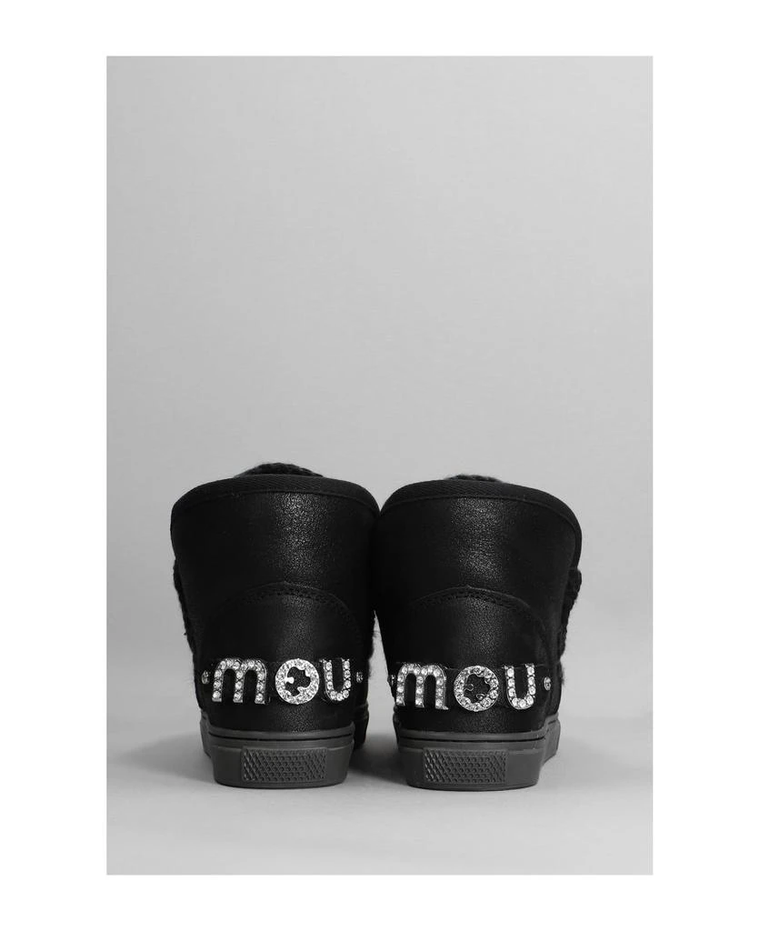 商品Mou|Eskimo Sneaker Low Heels Ankle Boots In Black Leather,价格¥2272,第4张图片详细描述