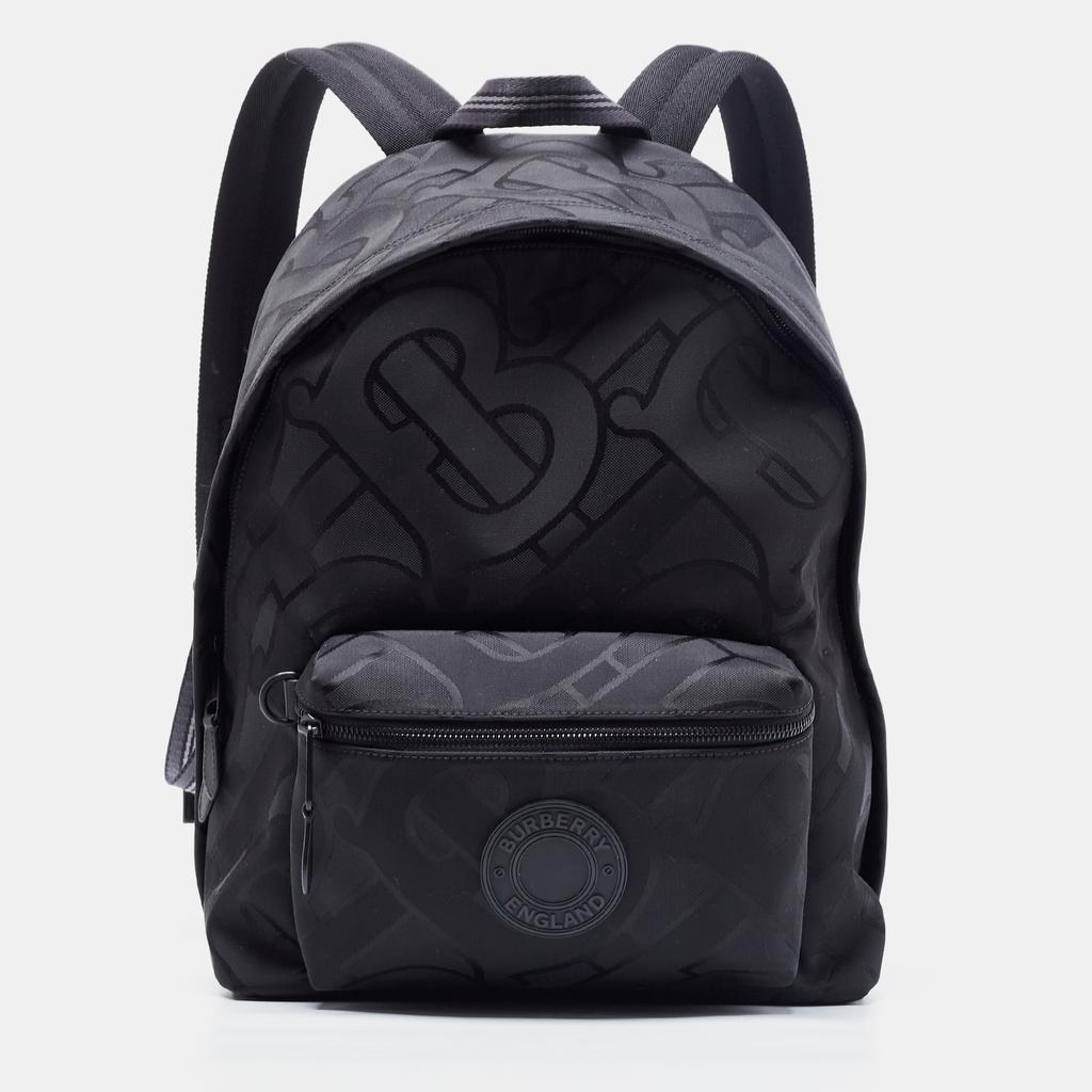 商品[二手商品] Burberry|Burberry Black Jacquard Monogram Jett Backpack Bag,价格¥6544,第1张图片