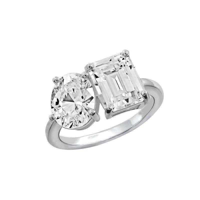 商品Diamonbliss|Oval And Emerald Cut Double Stone Ring,价格¥340,第1张图片