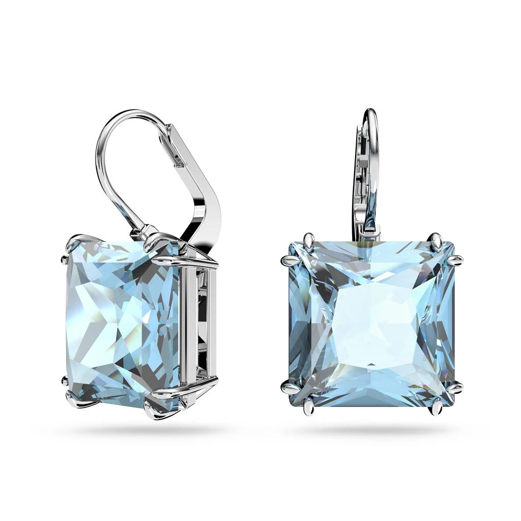 商品Swarovski|Millenia drop earrings square cut blue rhodium plated,价格¥909,第3张图片详细描述