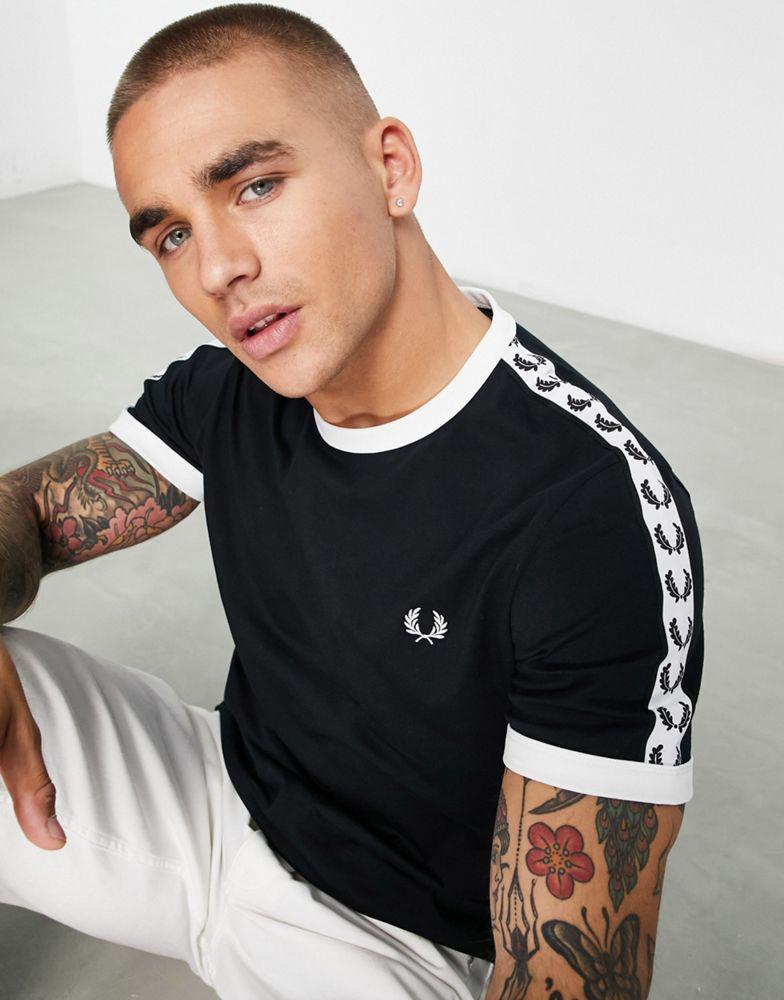 Fred Perry taped ringer t-shirt in black商品第3张图片规格展示